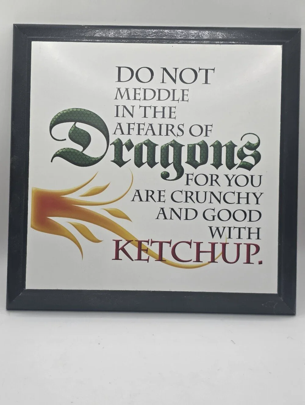 Do Not Meddle in the Affairs of Dragons Wall Art - Black Frame, Multicolor Print